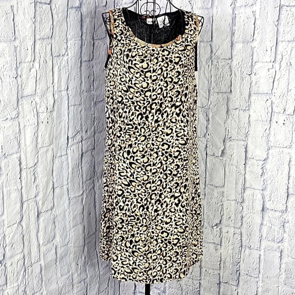 MIXIT Black and Brown Leopard Print Dress Size‎ 6 - Picture 1 of 6